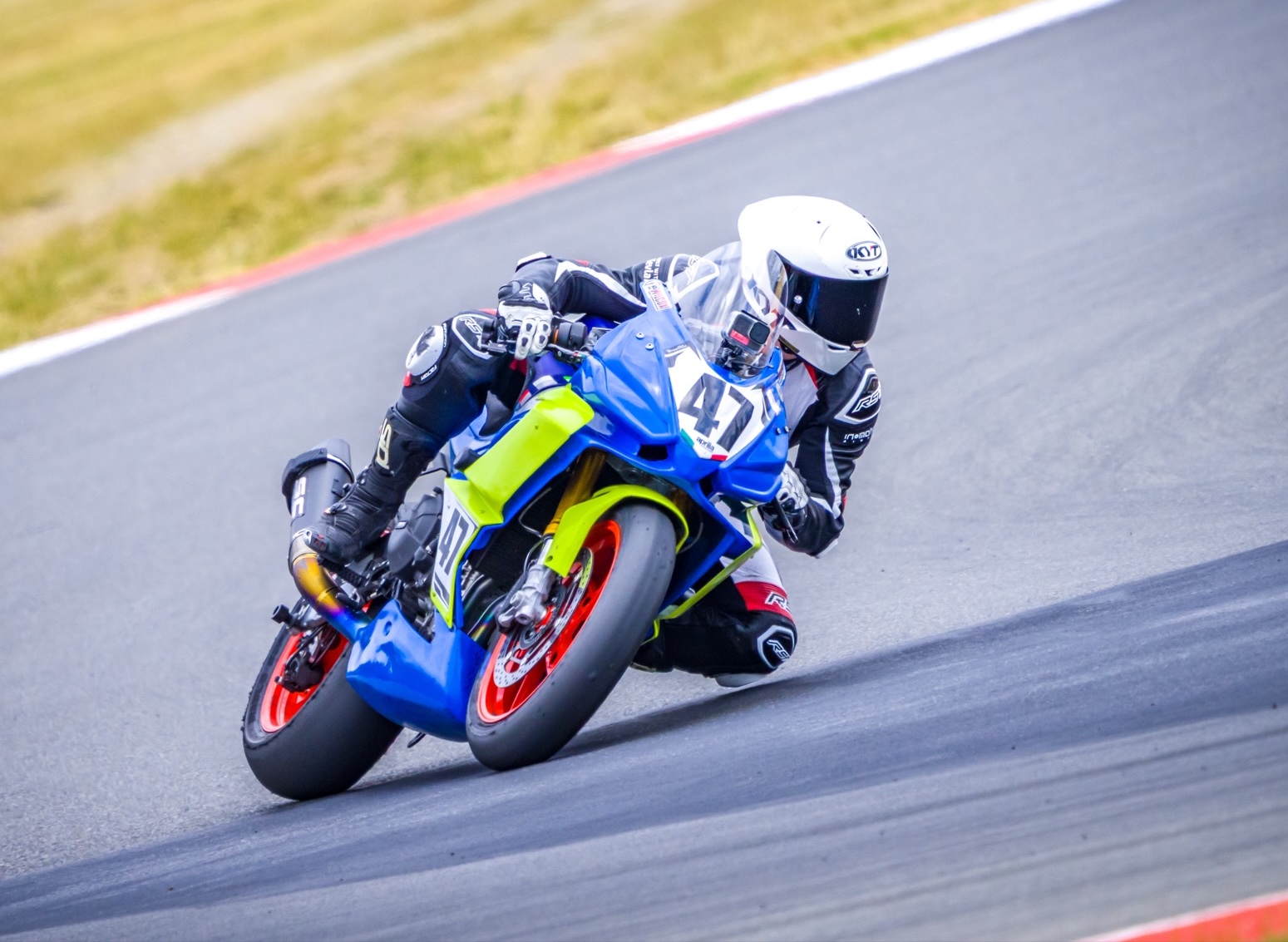 Chris Wilcox riding an Aprilia RS660 on track